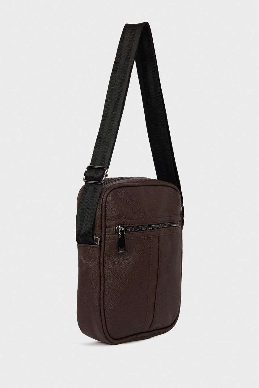 Erkek Kahve Erkek Suni Deri Çapraz Çanta