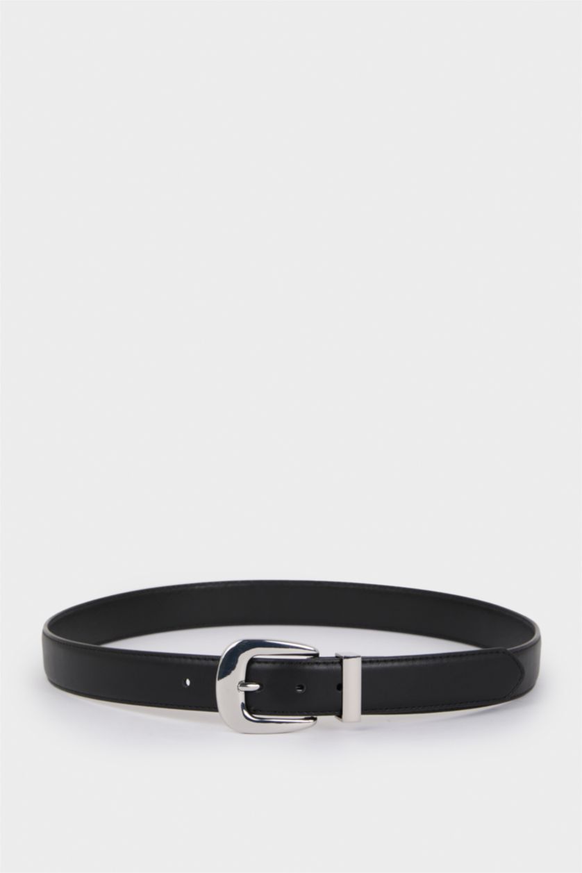 FEMME Noir Ceinture en simili cuir pour femme