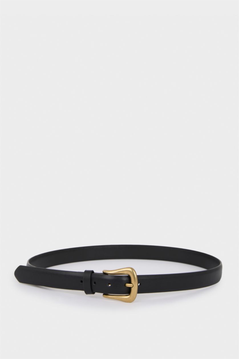 نساء أسود حزام نسائي من جلد صناعي