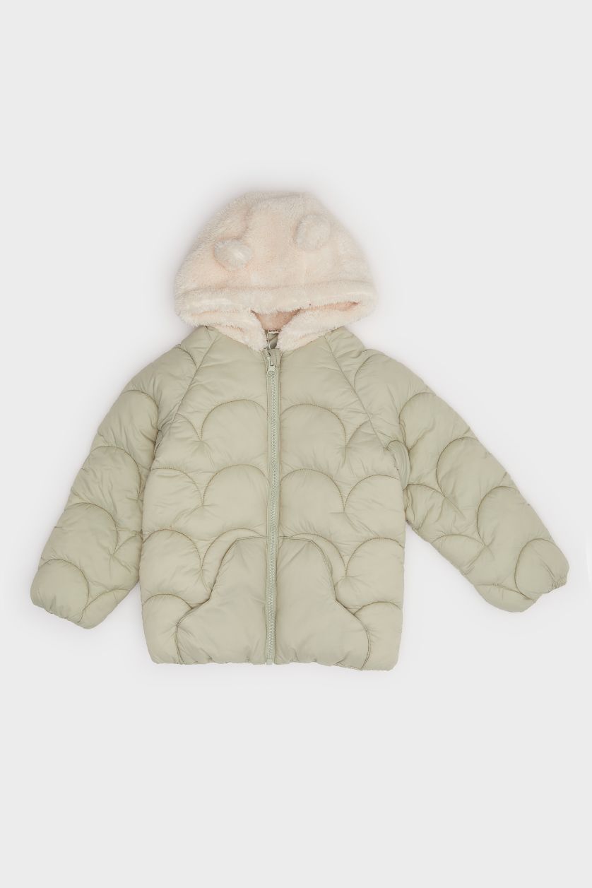 Малыши девочки Светло-зеленый Ветровка для девочек - водонепроницаемая куртка с капюшоном и молнией