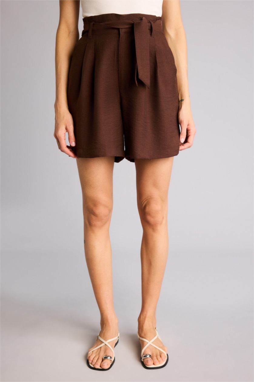 Женщины Коричневый Linen Blended