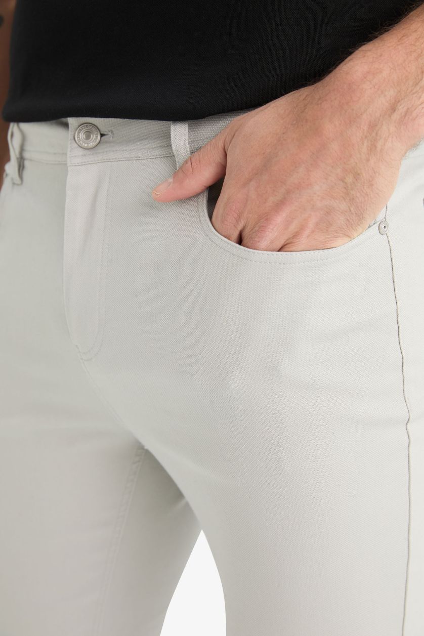 MAN Light Grey Slim Fit Skinny Leg Textured Trousers