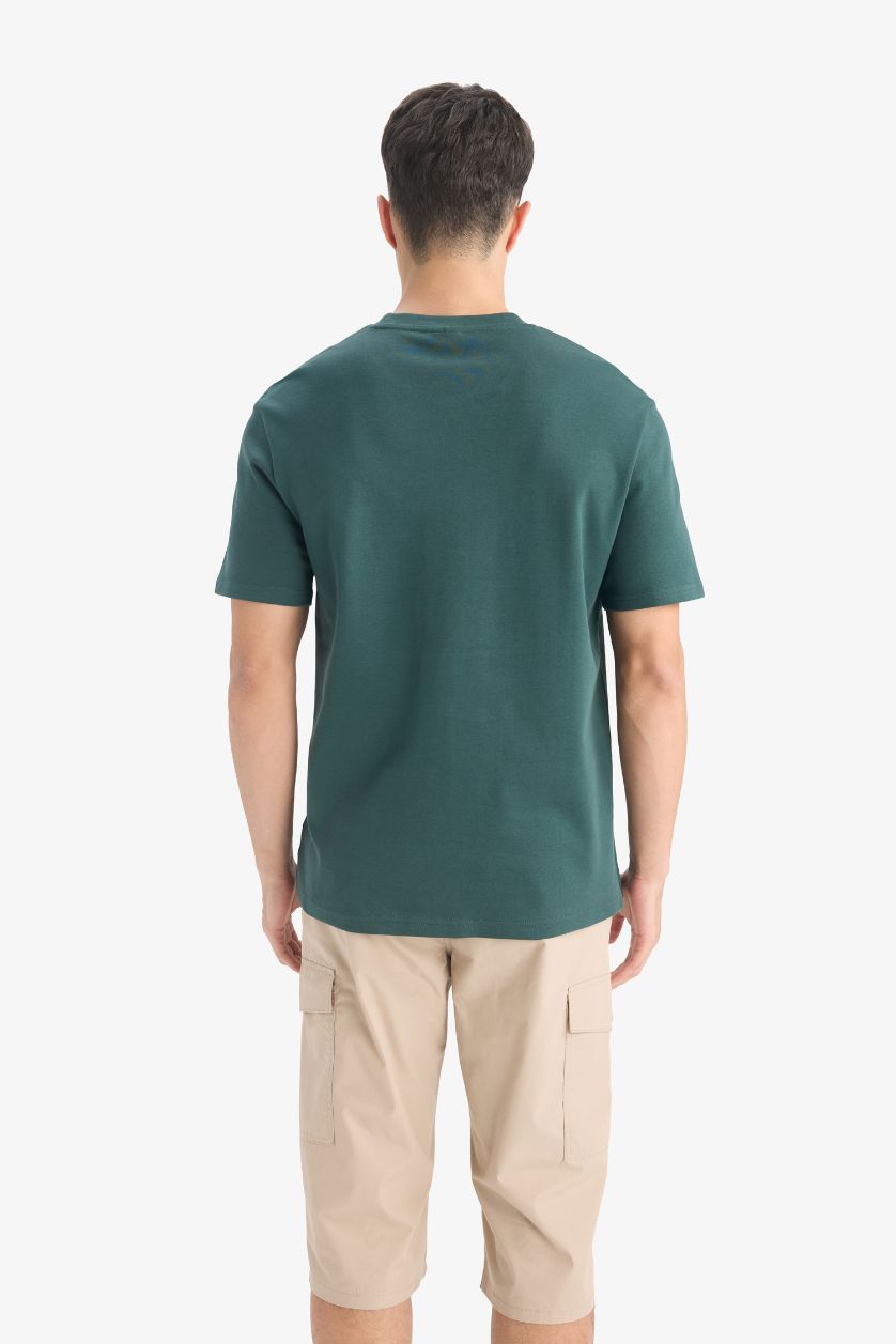 Erkek Koyu Yeşil %100 Pamuk Basic Tişört