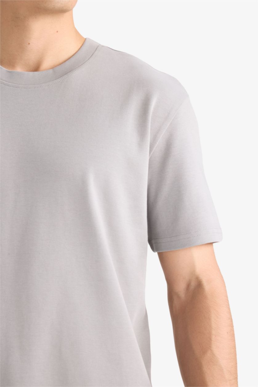 Erkek Gri %100 Pamuk Basic Tişört