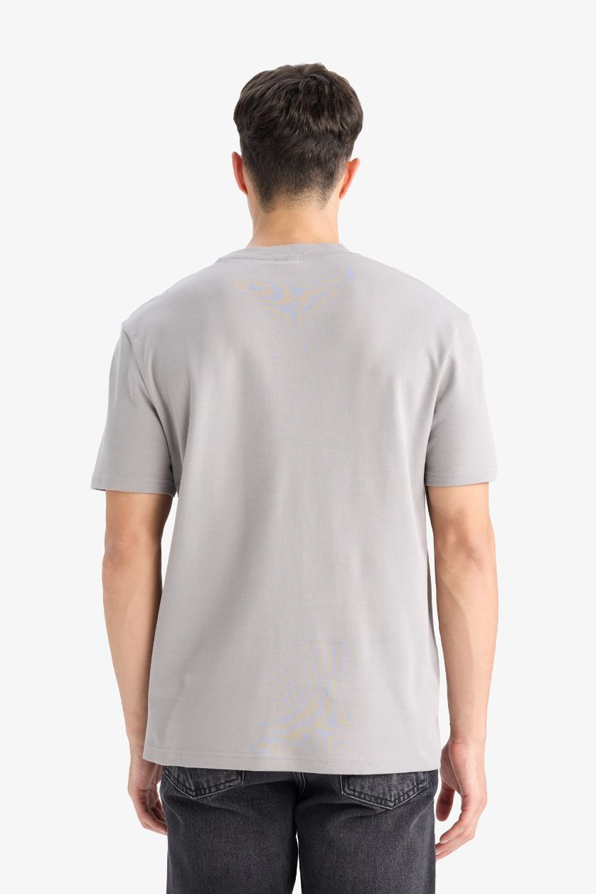 Erkek Gri %100 Pamuk Basic Tişört