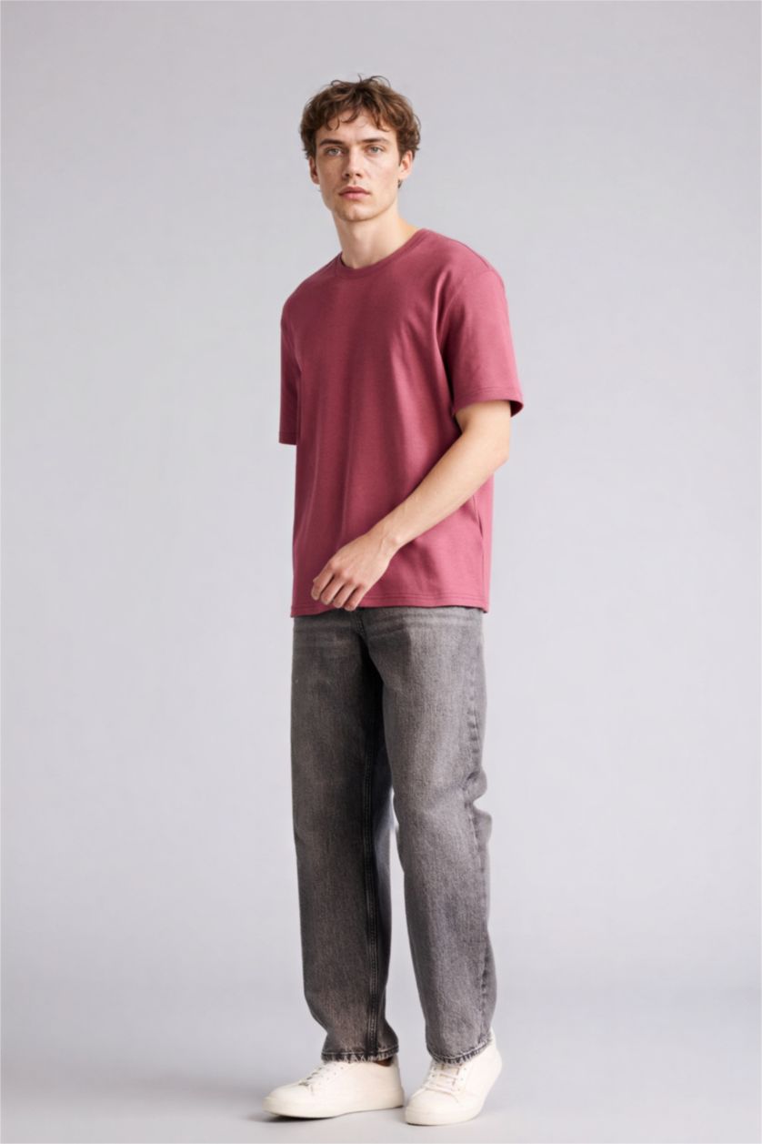 Ерлер Ашық Бордо 100% мақта Basic футболка