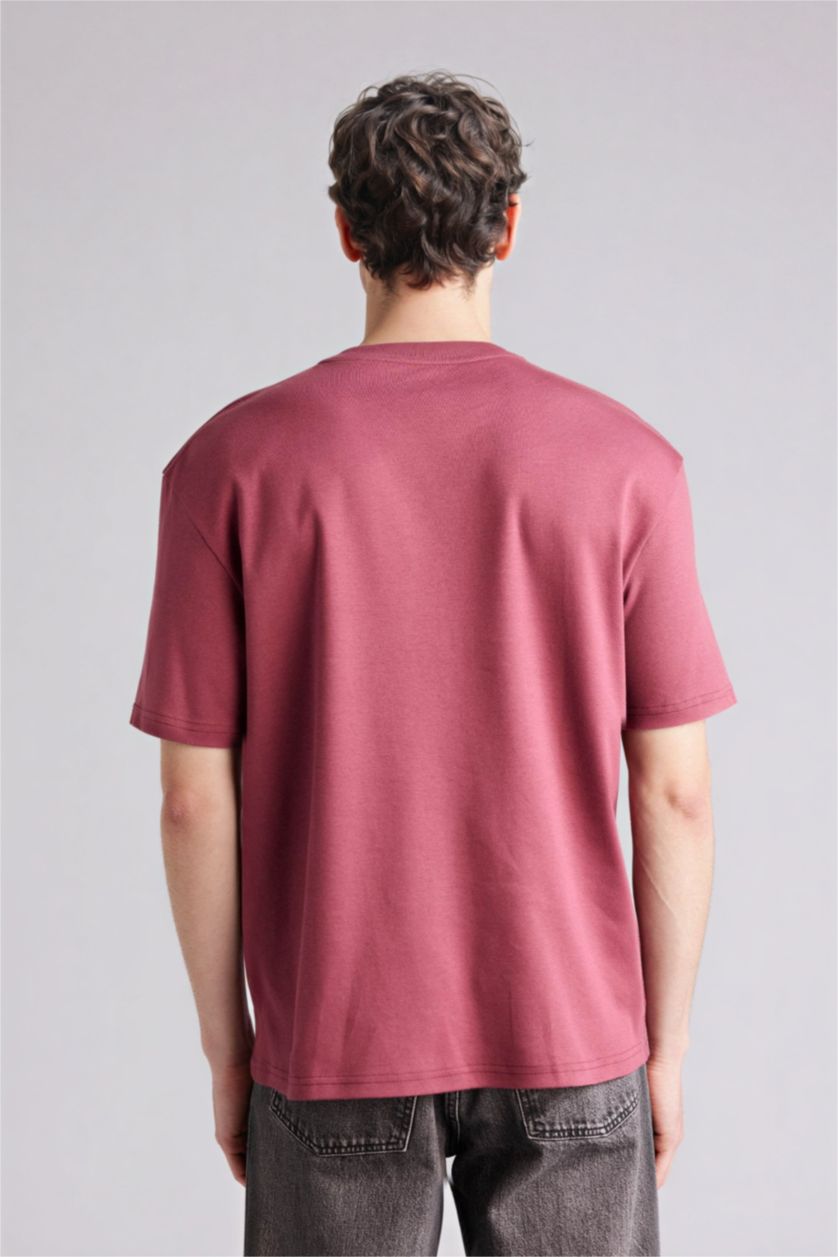 Ерлер Ашық Бордо 100% мақта Basic футболка