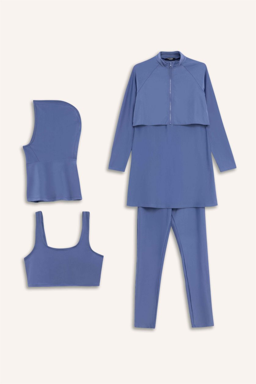 WOMAN NAVY Regular Fit 4 piece Burkini