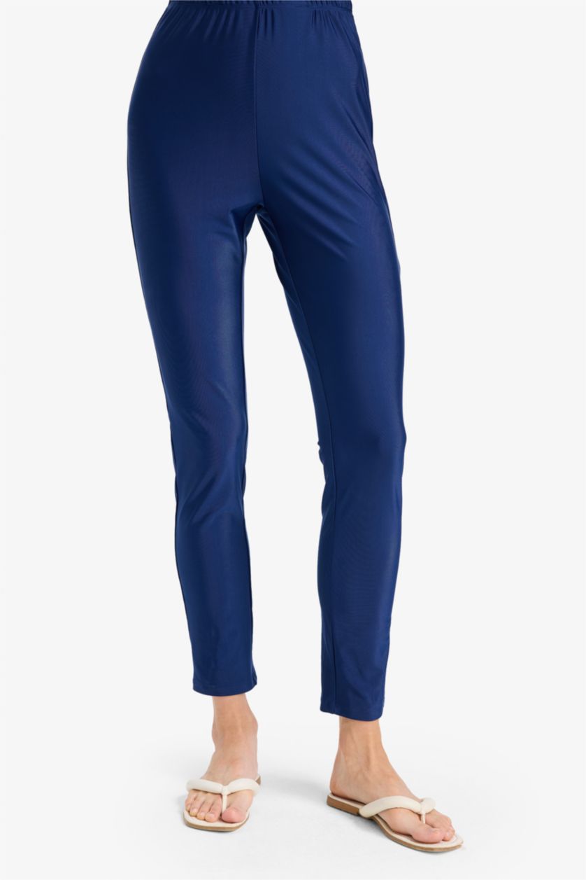 نساء كحلي سيت بوركيني محجبات مطبوع قصة عادية - 5 قطع