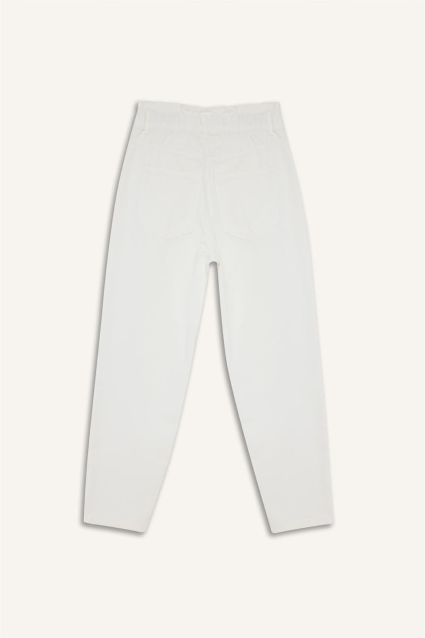 نساء أبيض (000) بنطرون جينز بيبرباج بخصر مطاطي