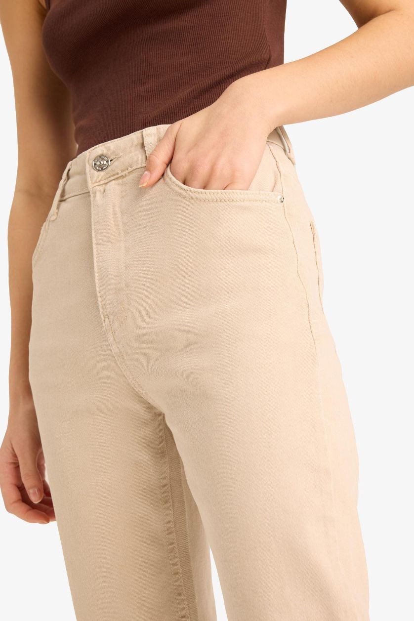 Woman Stone Flare Fit High Waist Crop Jeans