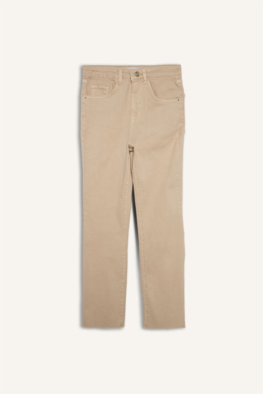 Kadın Taş Crop Flare Fıt Yüksek Bel Bilek Boy Jean Pantolon