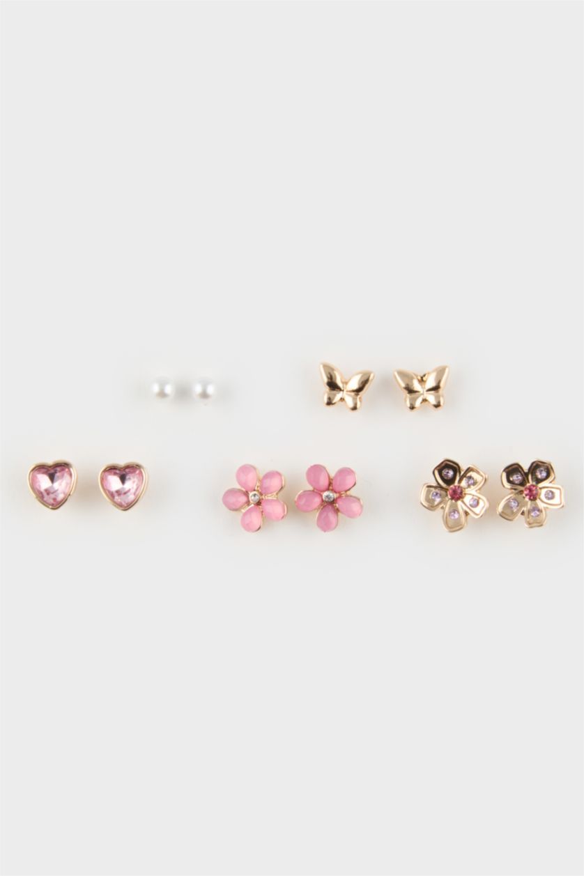 FEMME Karma Lot de 5 paires de Boucles d’oreilles dorées pour femme