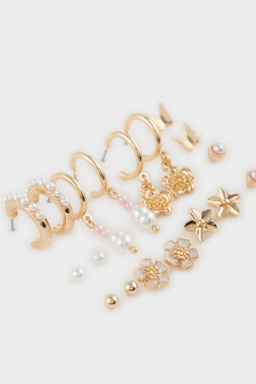 FEMME Karma Lot de 9 paires de Boucles d’oreilles dorées pour femme