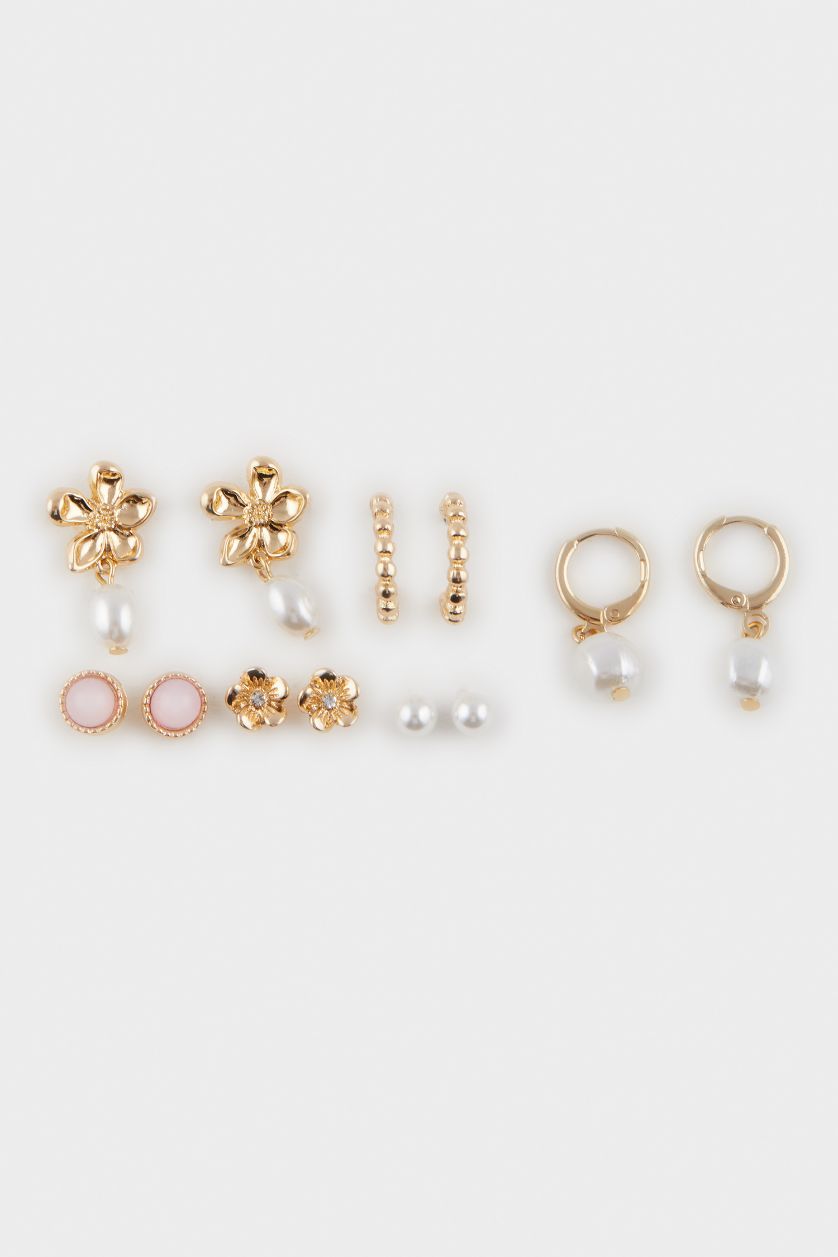 FEMME Karma Lot de 6 paires de Boucles d’oreilles dorées pour femme