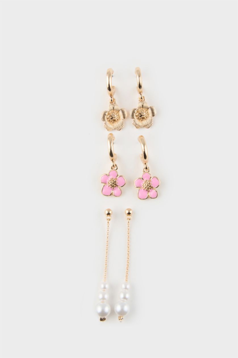 Kadın Karma Kadın 3'lü Çiçekli Küpe