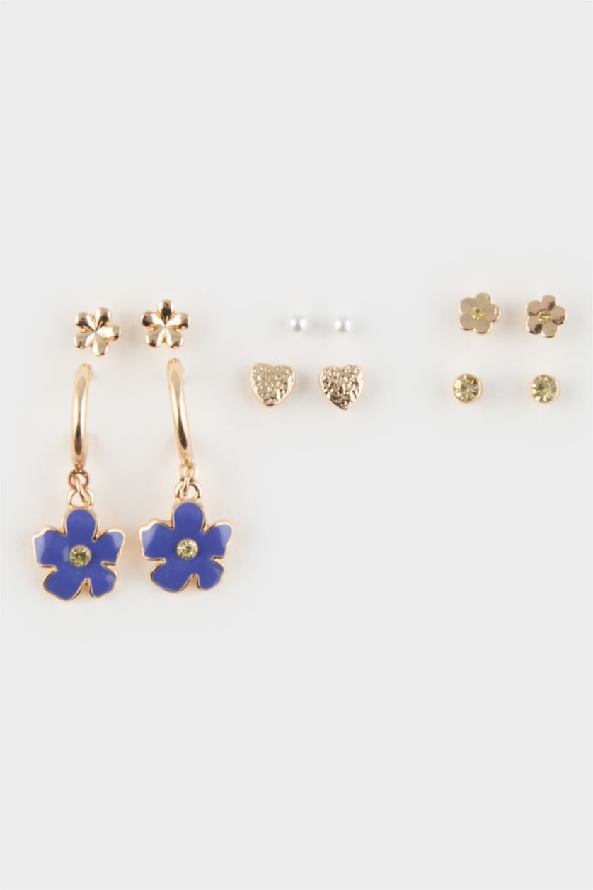 FEMME Karma Lot de 5 paires de Boucles d’oreilles florales pour femme