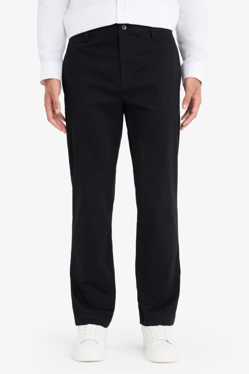 Мужчины Черный Брюки стандартного кроя