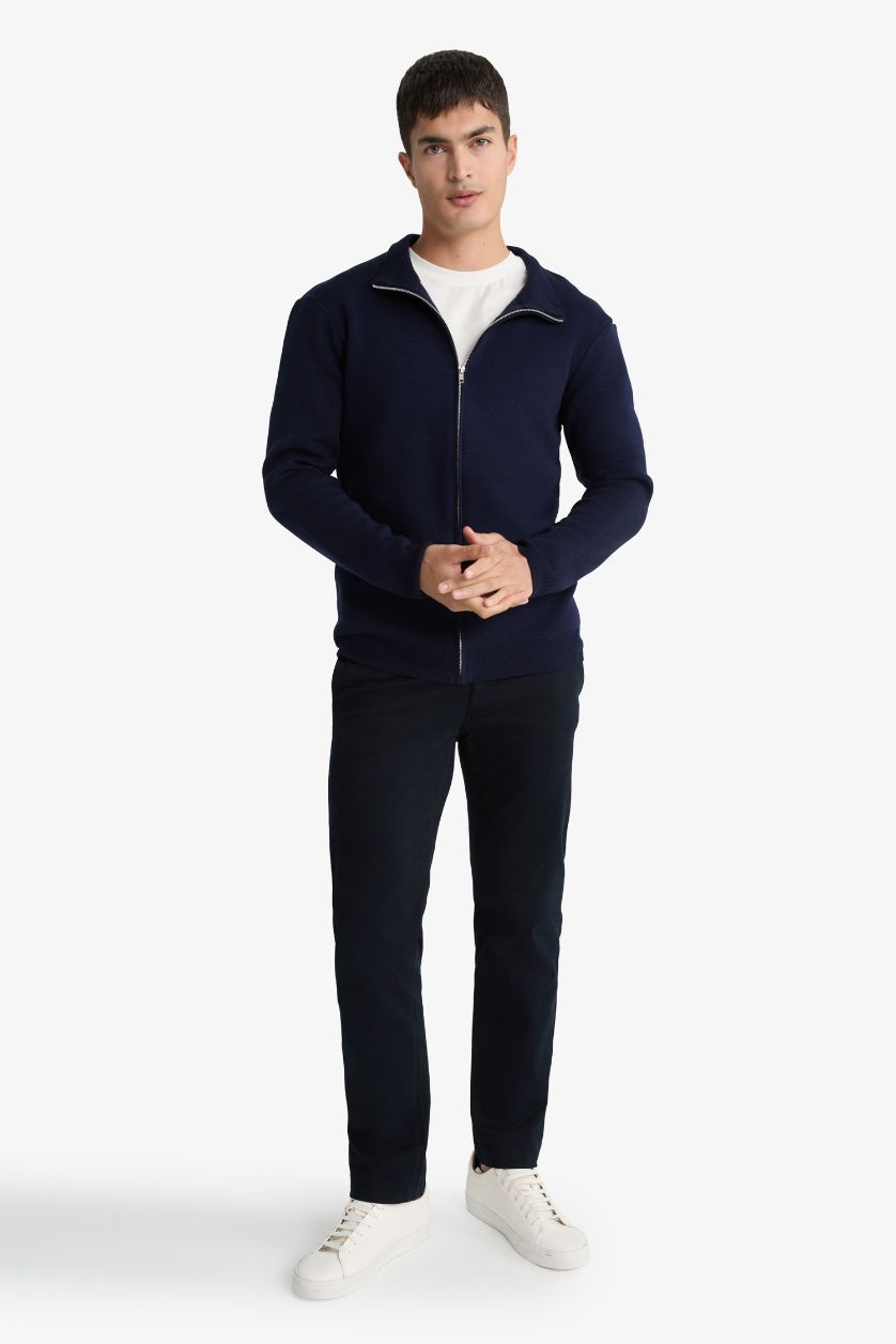 MAN NAVY Regular Fit Straight Trousers