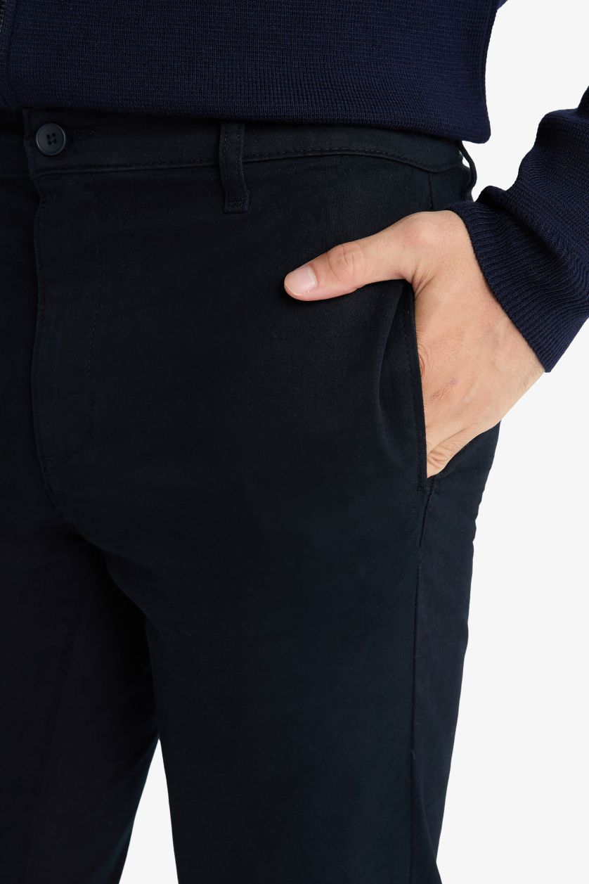 MAN NAVY Regular Fit Straight Trousers