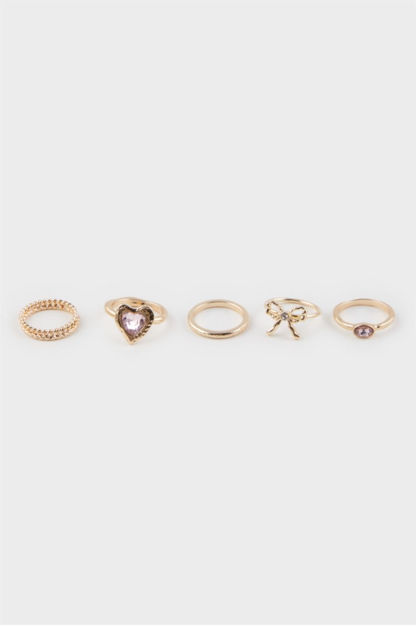 WOMAN MIXED Woman 5 Piece Gold Rings