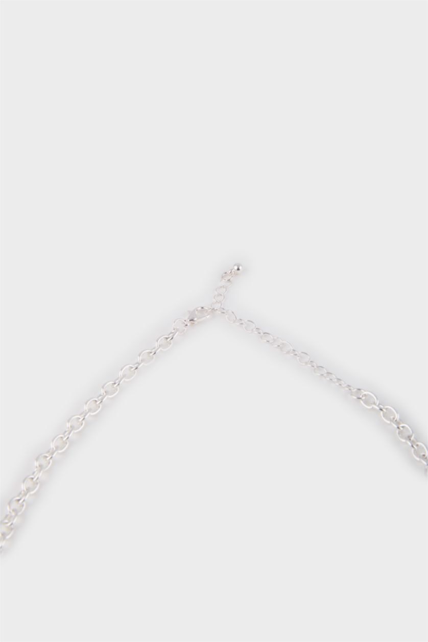 WOMAN Gümüş Woman Colorful Floral Silver Necklace