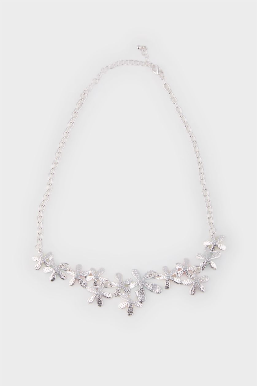 WOMAN Gümüş Woman Colorful Floral Silver Necklace