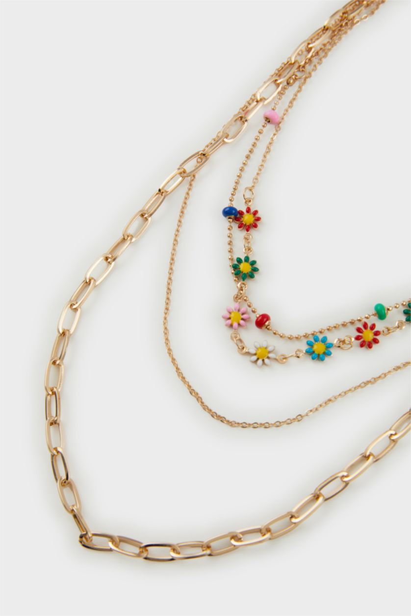 Woman Karma Woman Colorful Floral Multi Necklace