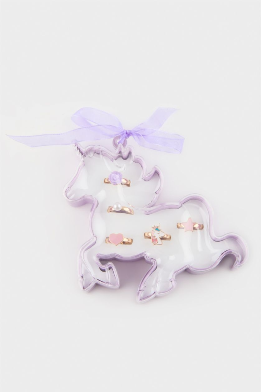 Kız Çocuk - Genç Kız Karma Kız Çocuk Unicorn Kutulu 5'li Yüzük