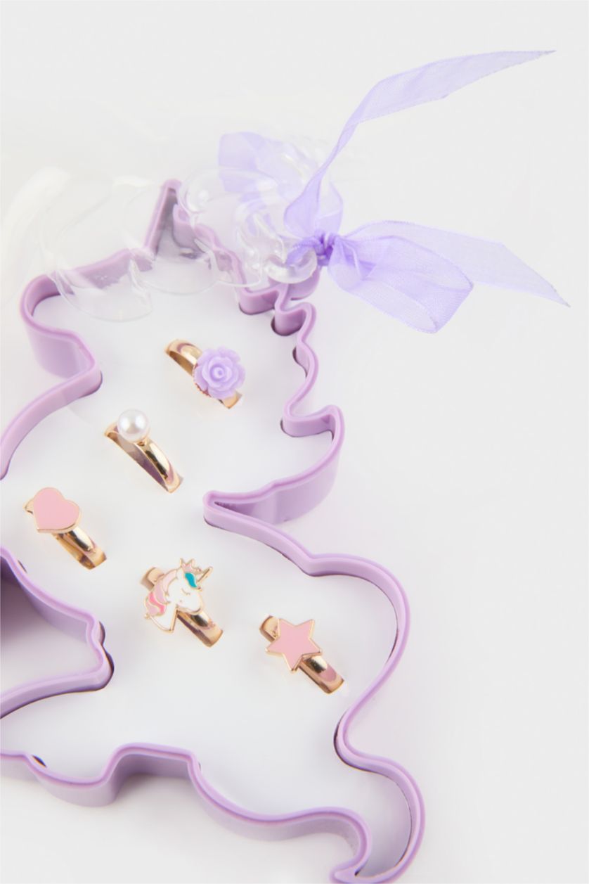 Kız Çocuk - Genç Kız Karma Kız Çocuk Unicorn Kutulu 5'li Yüzük