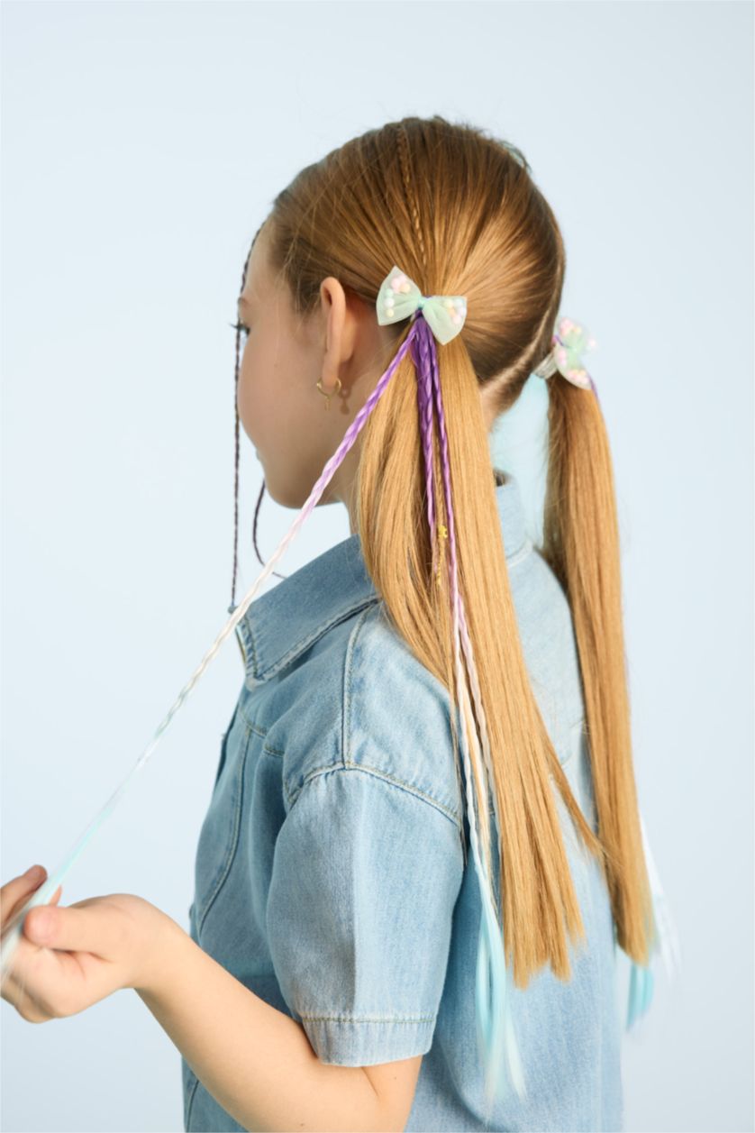 Kız Çocuk - Genç Kız Karma Kız Çocuk 4'lü Kelebekli Renkli Saçlı Çıtçıtlı Toka Seti