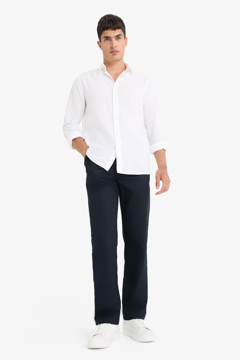 HOMME Marin Pantalon en modal Coupe décontractée