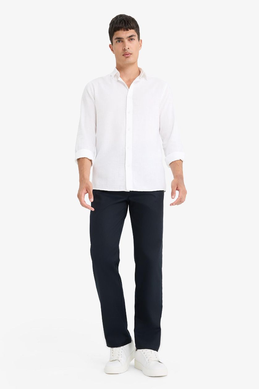 HOMME Marin Pantalon en modal Coupe décontractée
