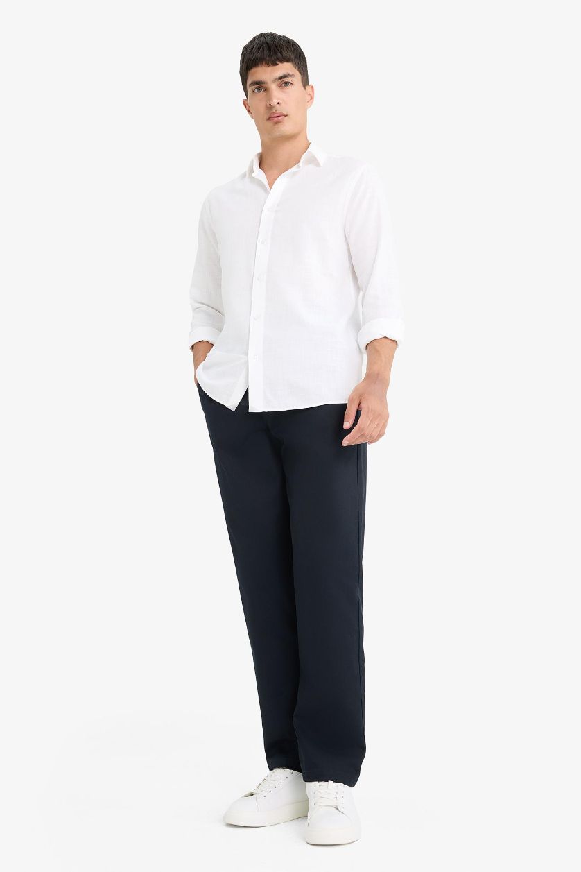 HOMME Marin Pantalon en modal Coupe décontractée