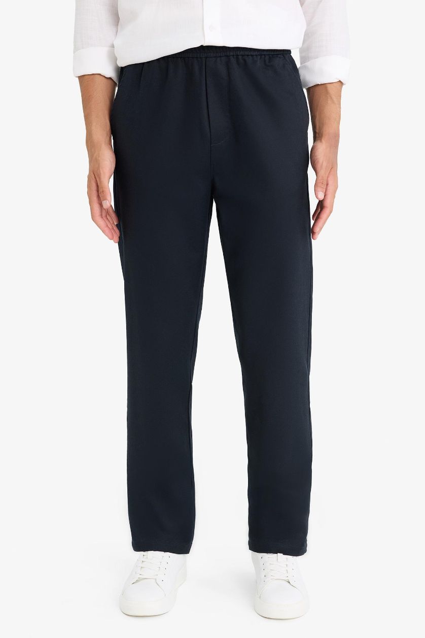 HOMME Marin Pantalon en modal Coupe décontractée