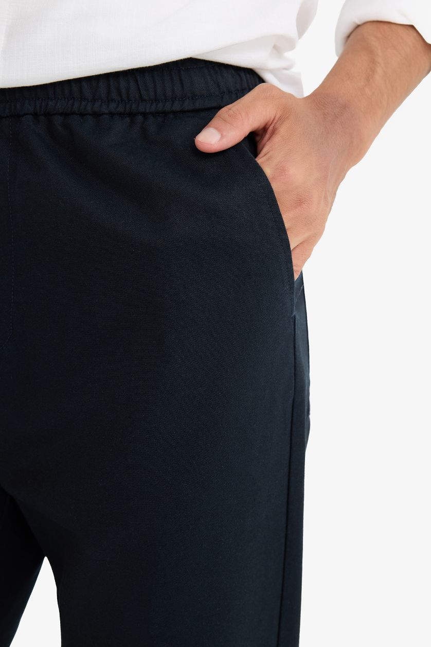 HOMME Marin Pantalon en modal Coupe décontractée