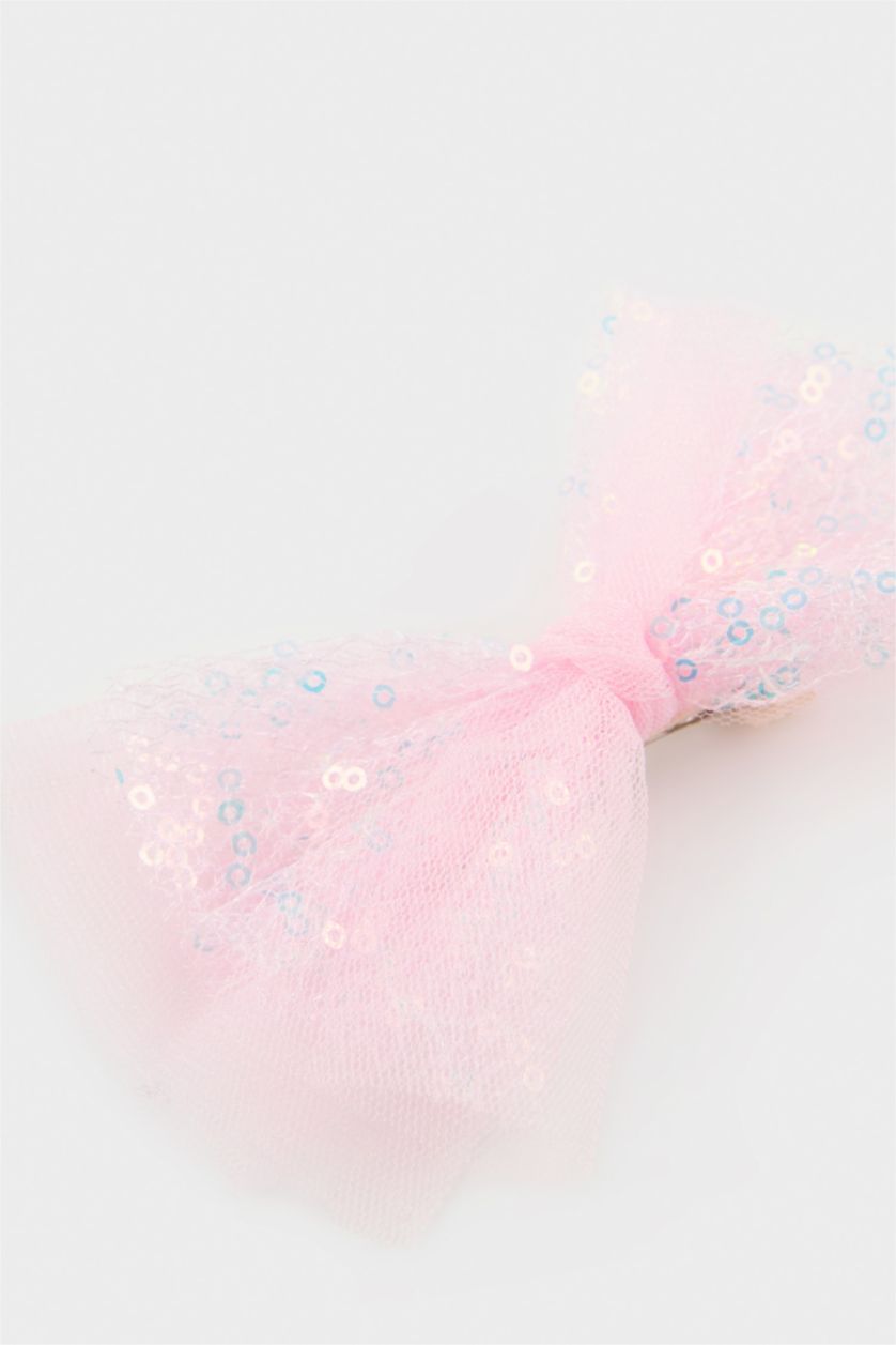 Kız Çocuk - Genç Kız Neon Fuşya Kız Çocuk Pullu Çıtçıtlı Toka