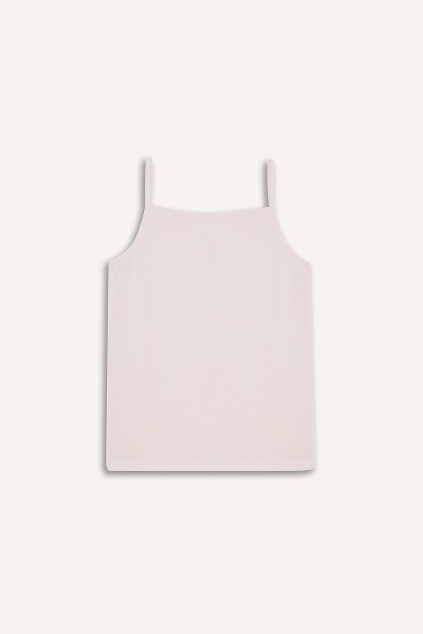 Girls & Teens Light Pink فانيلة قصة عادية من قطعتين