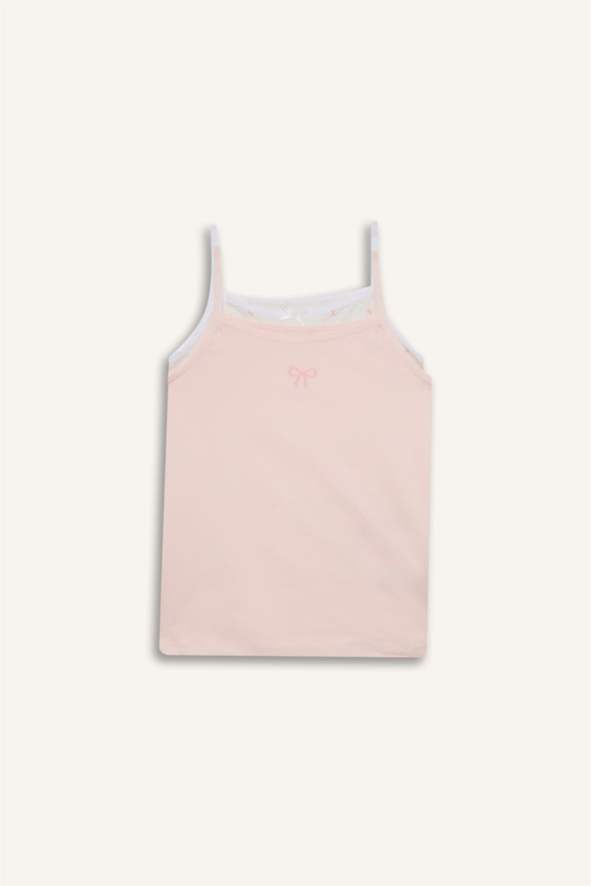 Kız Çocuk - Genç Kız Açık Pembe Desenli 2'li Atlet Kız Çocuk