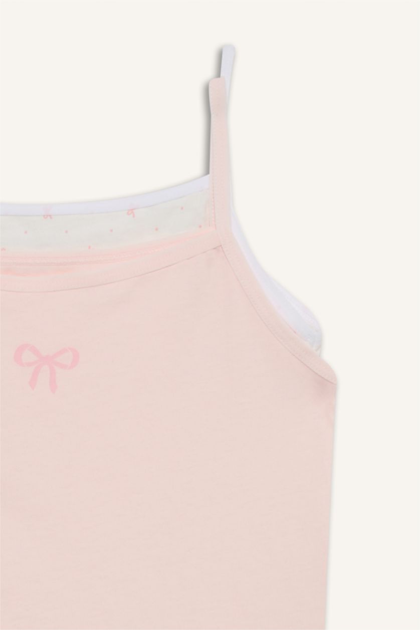 Kız Çocuk - Genç Kız Açık Pembe Desenli 2'li Atlet Kız Çocuk