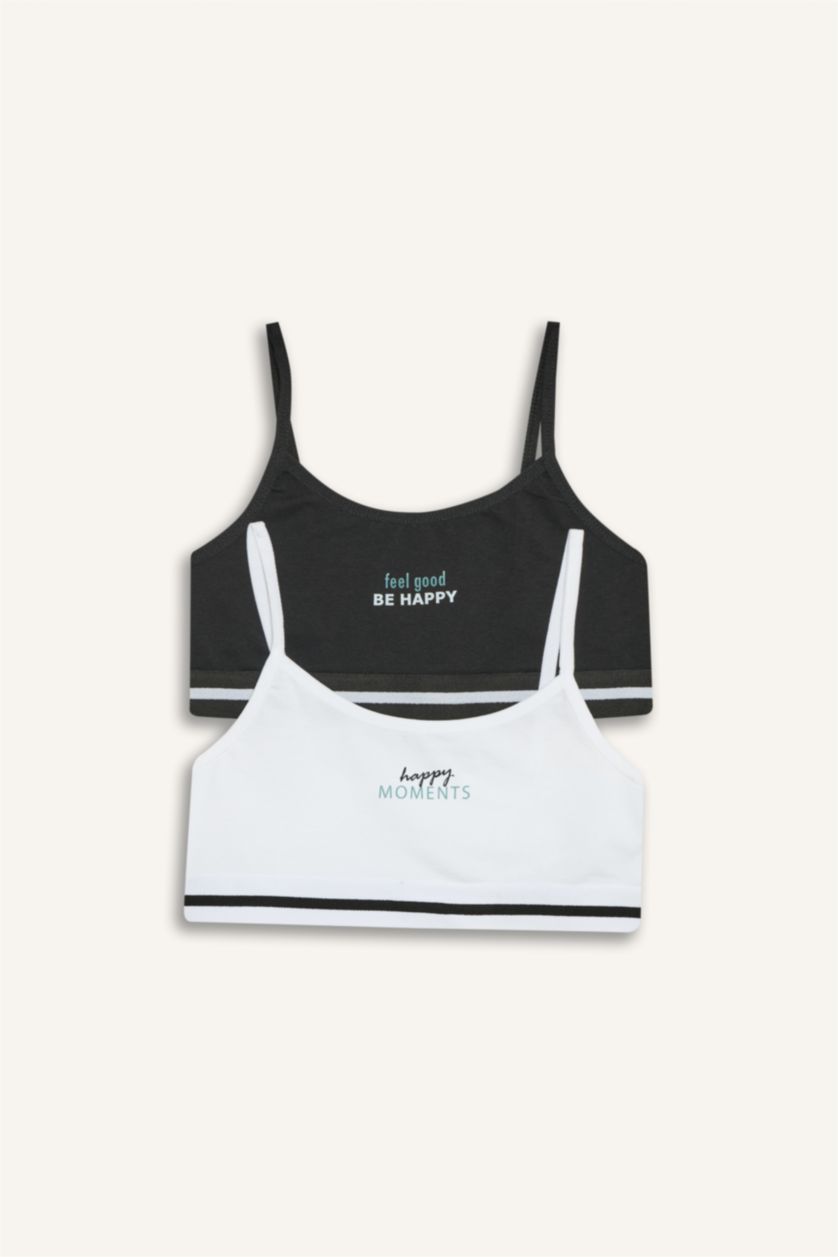 Девочки и подростки Белый 2 пары "First Bra" с принтом