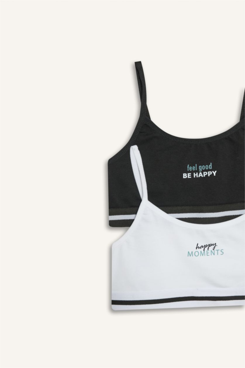 Девочки и подростки Белый 2 пары "First Bra" с принтом