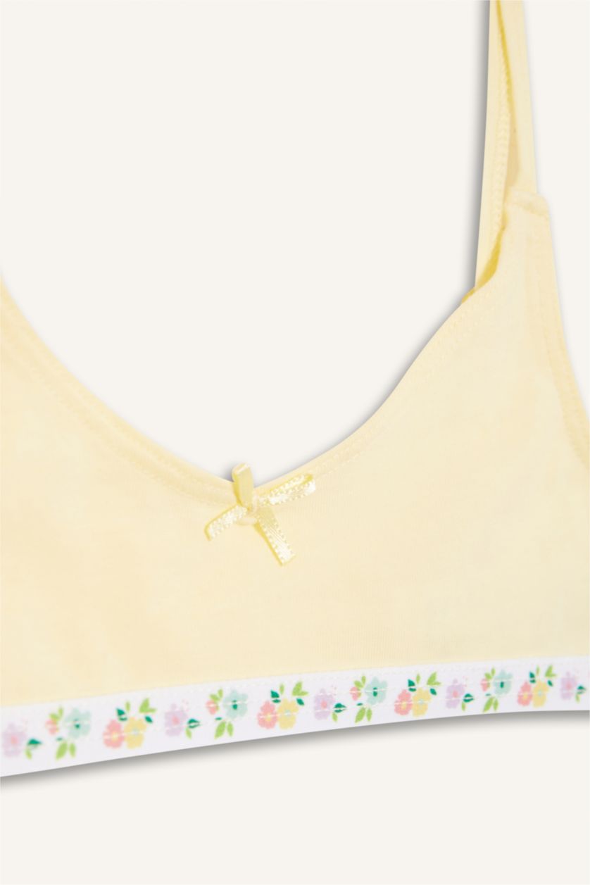 بناتي أصفر فاتح حمالة صدر برا - قطعتين