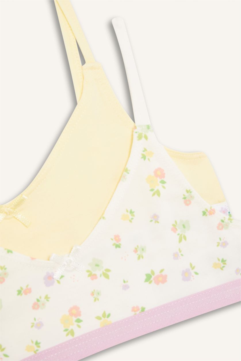 بناتي أصفر فاتح حمالة صدر برا - قطعتين