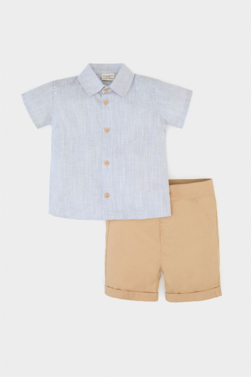 Baby Boy Light Blue Baby Boy Short Sleeve Shirt Shorts 2 Piece Set
