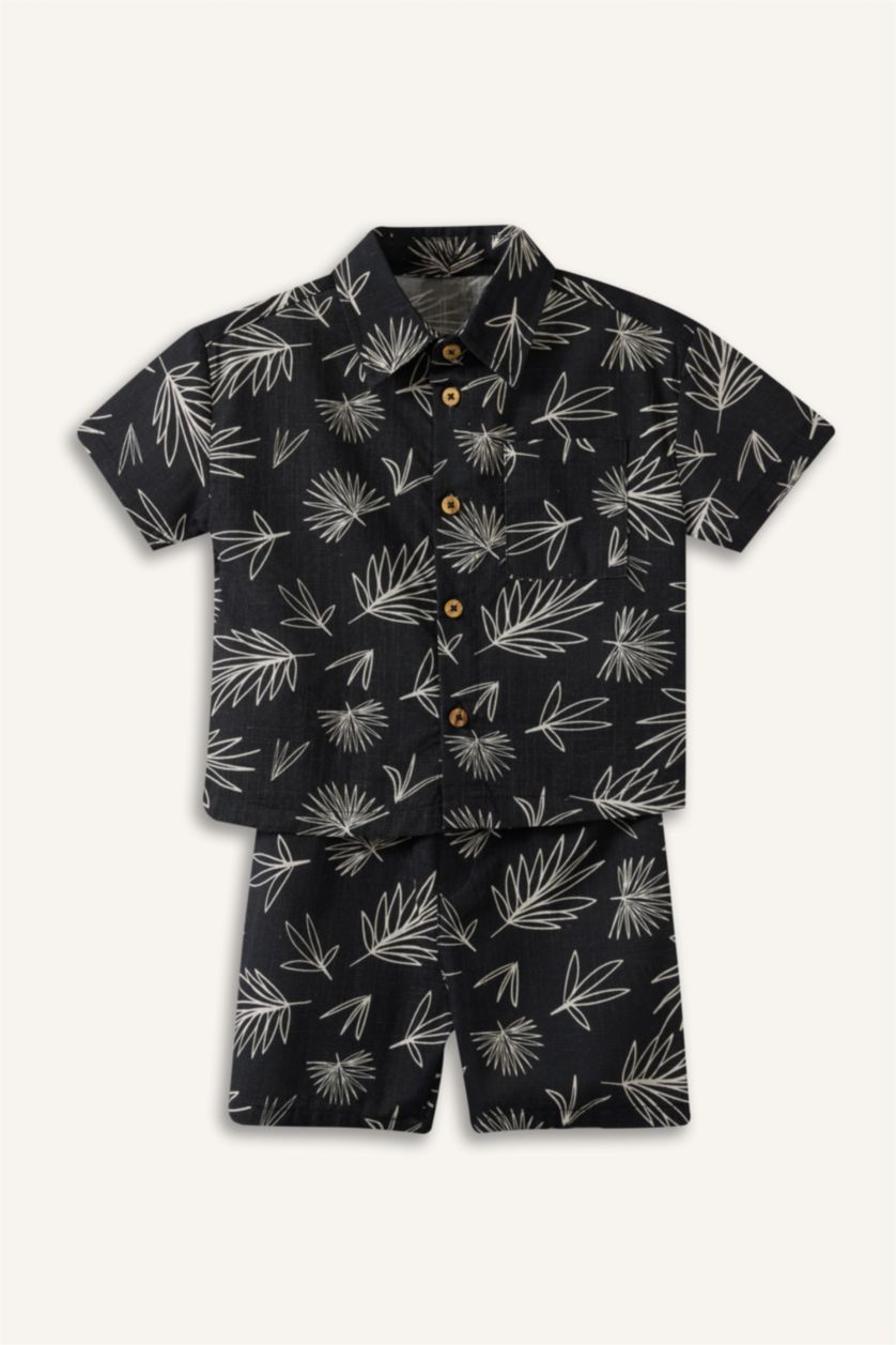 Erkek Bebek Siyah Poplin 2'li Takım