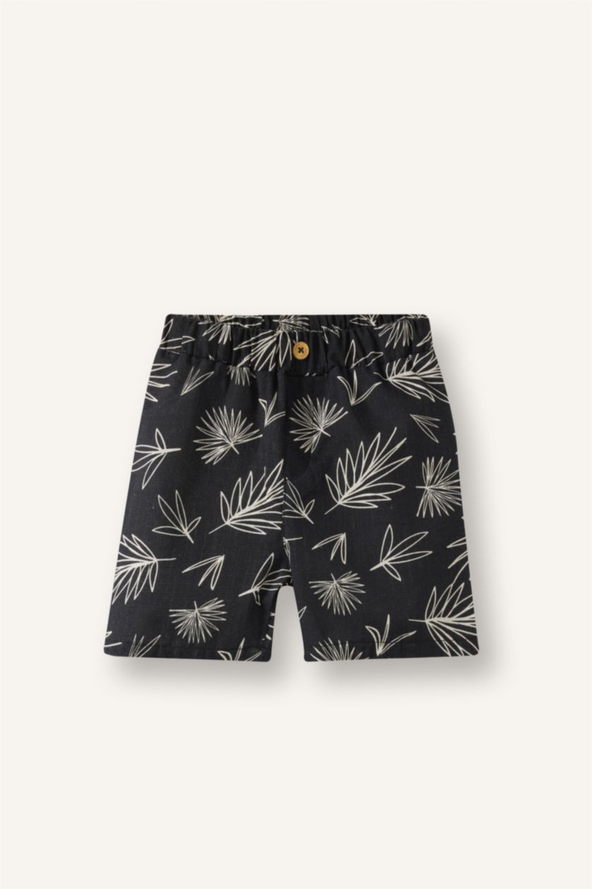 Baby Boy Black Baby Boy Printed Flame Poplin 2 Piece Set