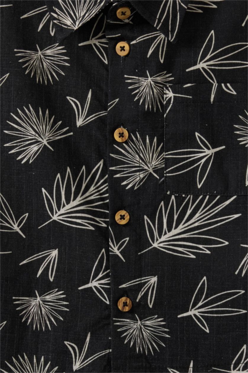 Baby Boy Black Baby Boy Printed Flame Poplin 2 Piece Set