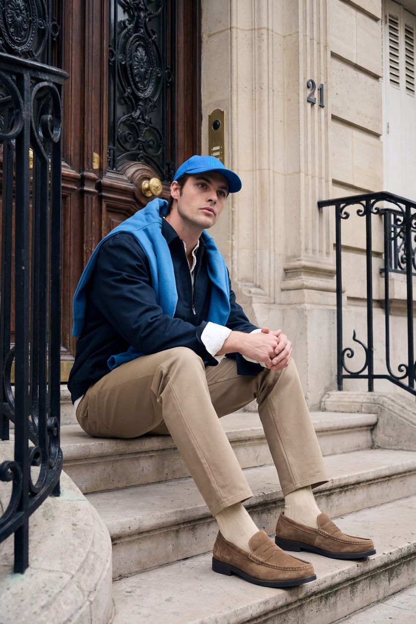 HOMME Marron Clair Pantalon droit avec poches