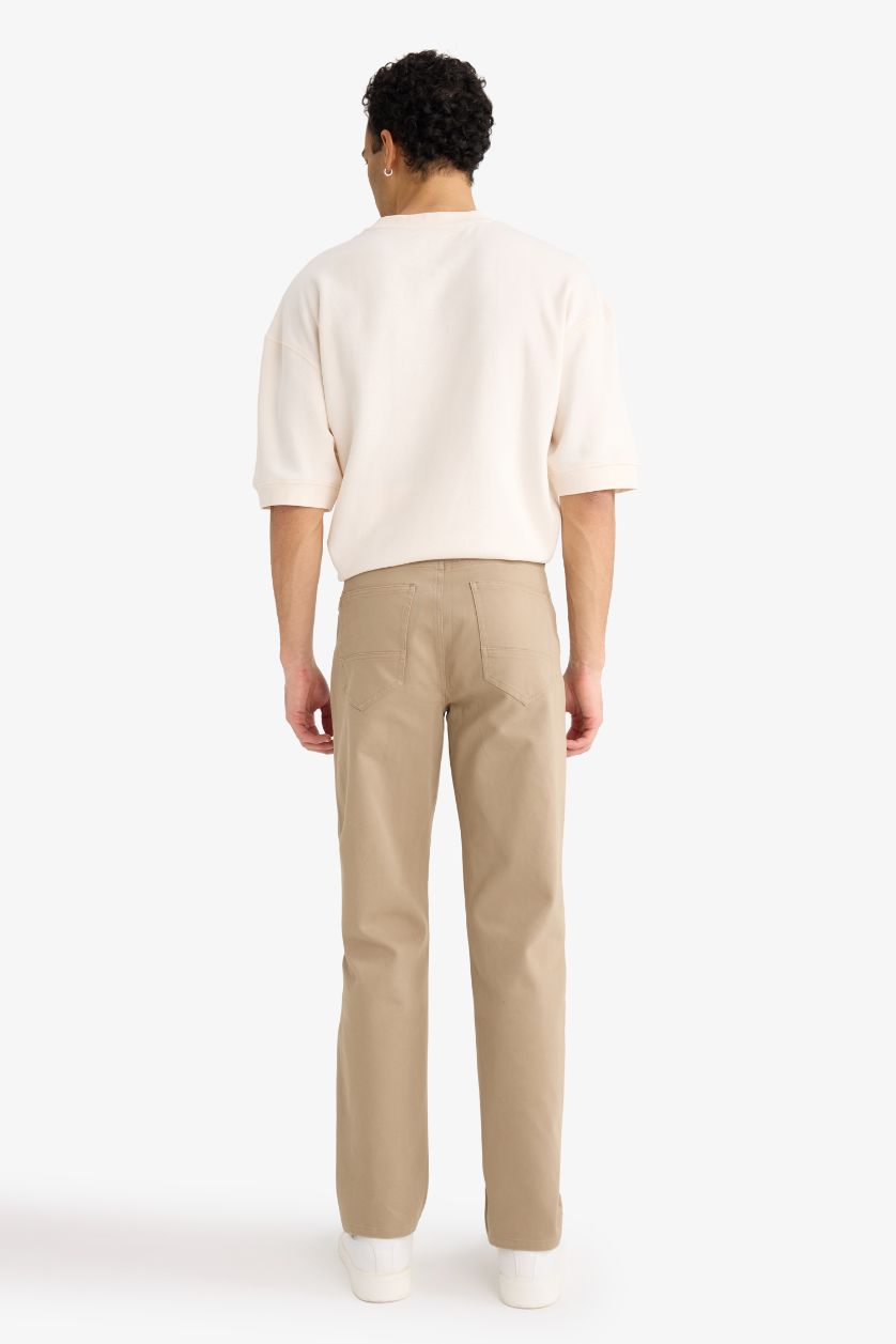 HOMME Marron Clair Pantalon droit avec poches